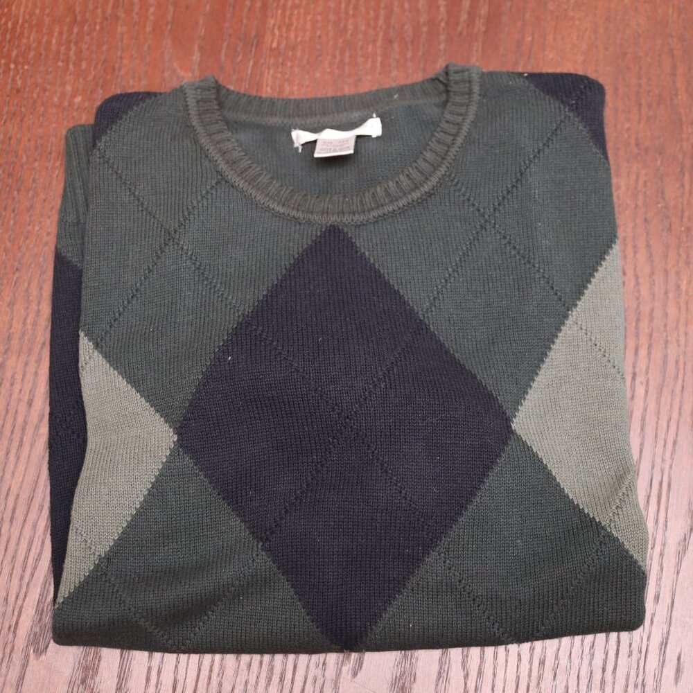 Geoffrey Beene Sweater Mens Argyle Multicolor Long Sleeve Mens - Size XXL